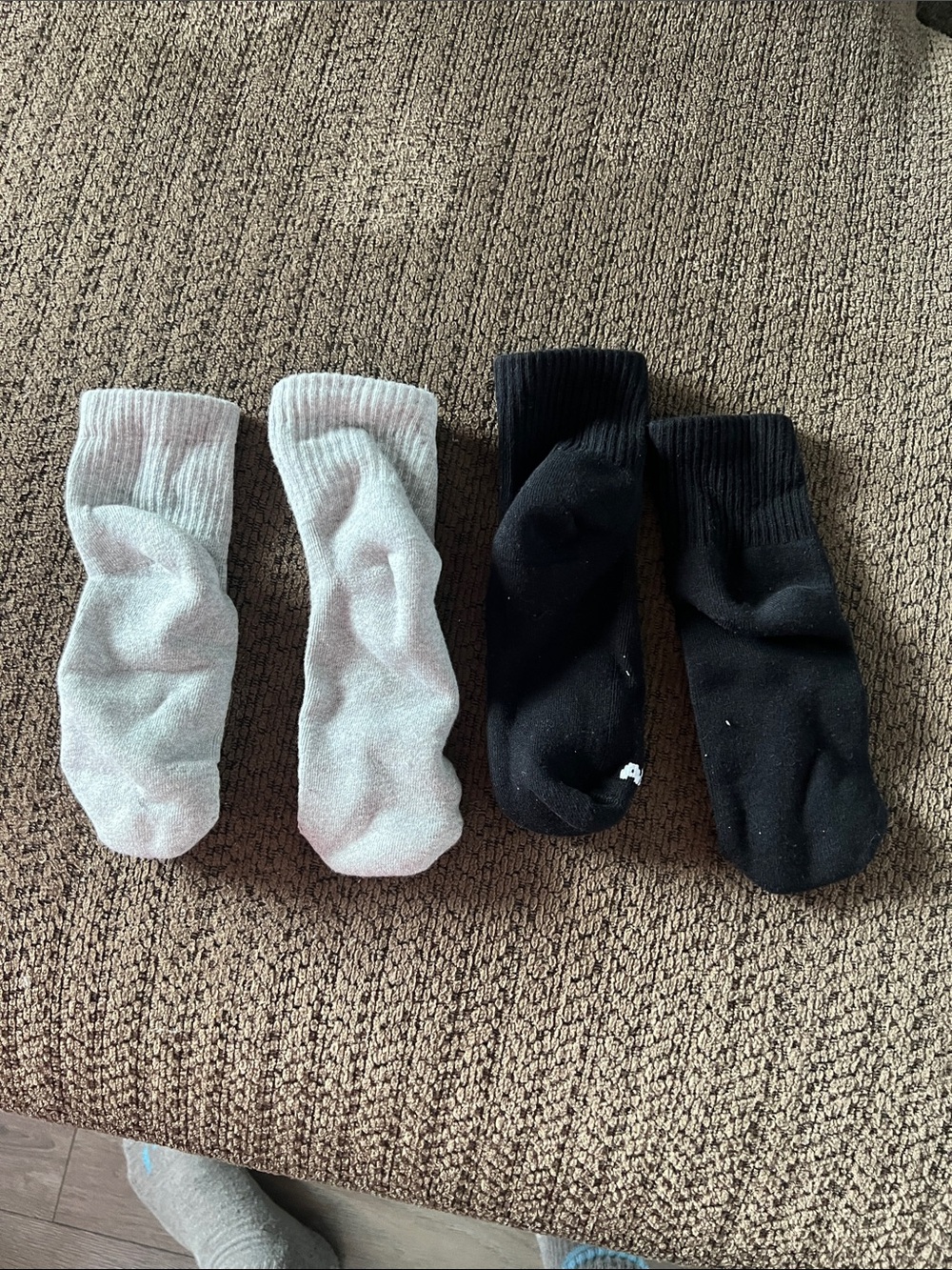 Aritzia Branded Crew Socks - Black and Heather Gray Pairs - Picture 2 of 2